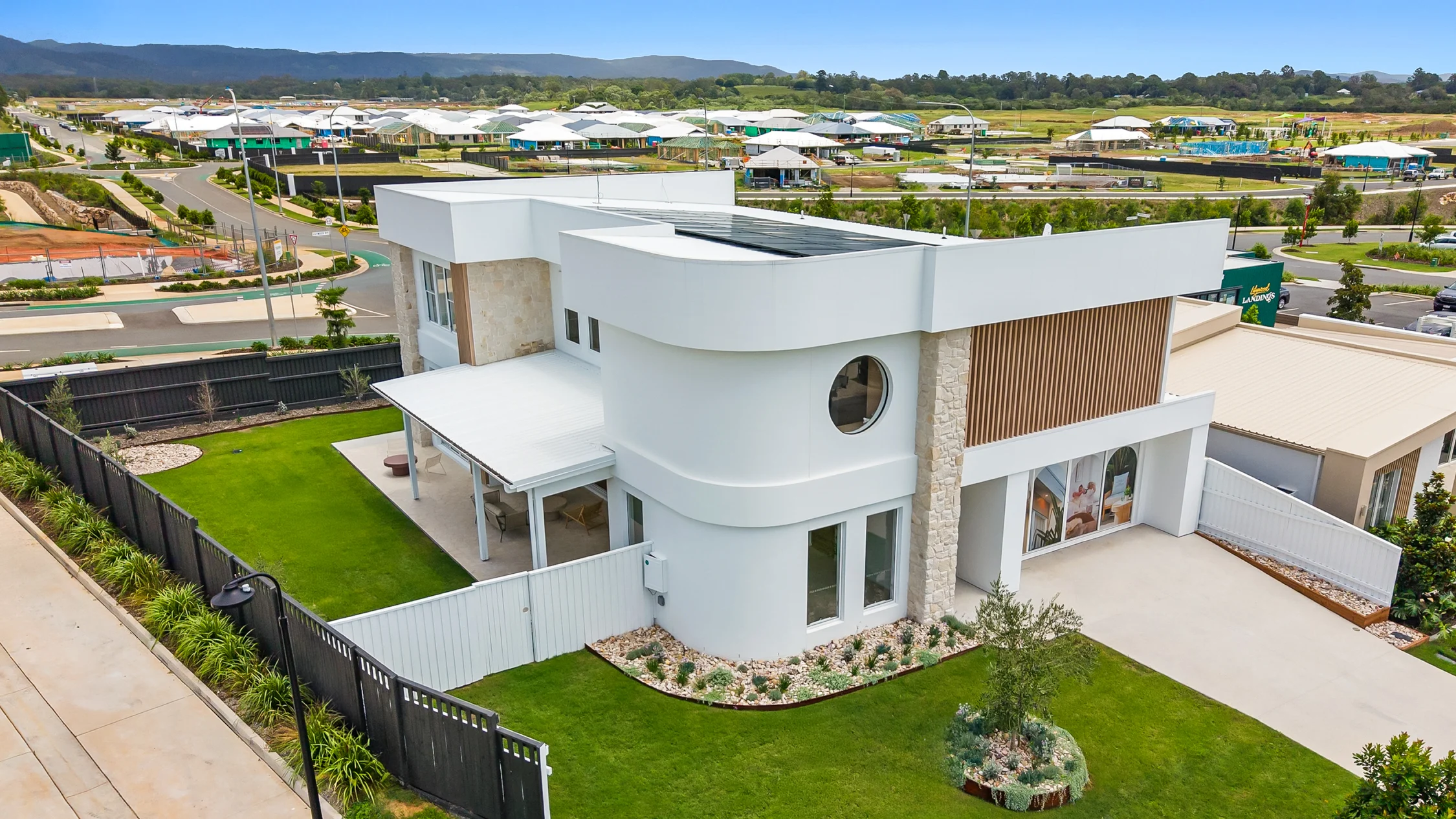 Aerial view of an Arcadia two storey home
